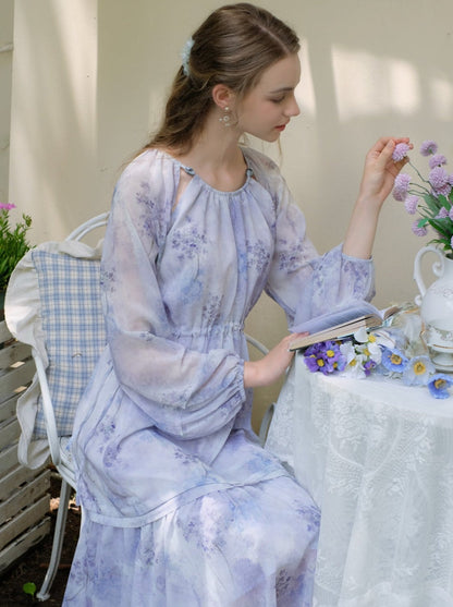 パープルドレス フレンチシフォン