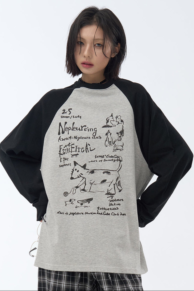 アートスリーブ ロングストリート パッチワーク Tシャツ