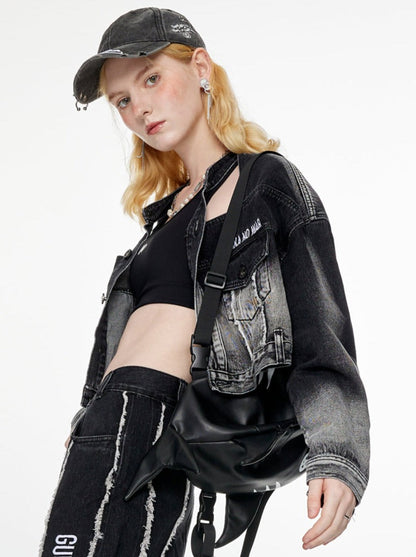 モードジャケット デニム グラデーション ダーク ショート