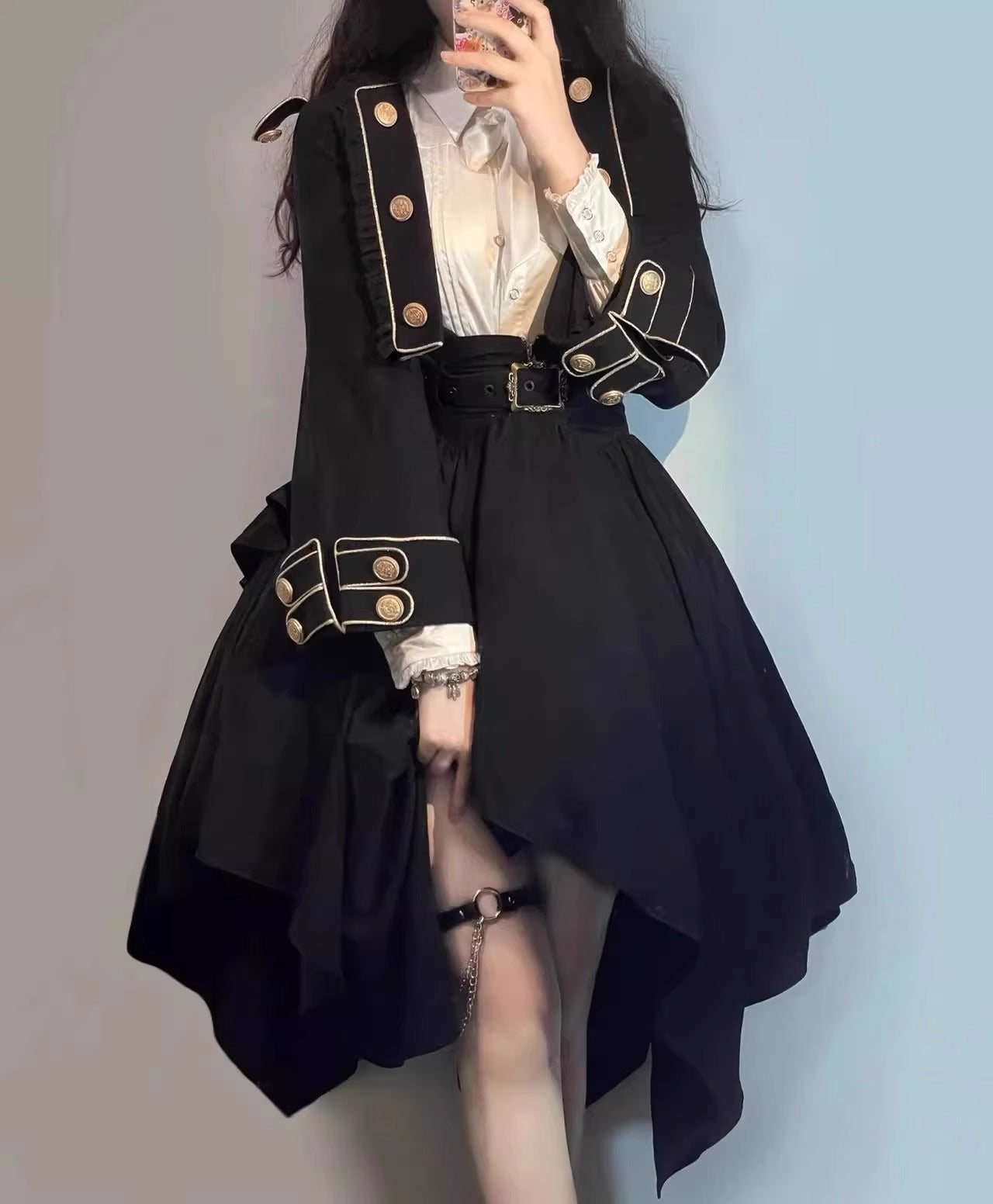 Gothic Pepy Suspender Dress + College Jacket + Taipei Shirt