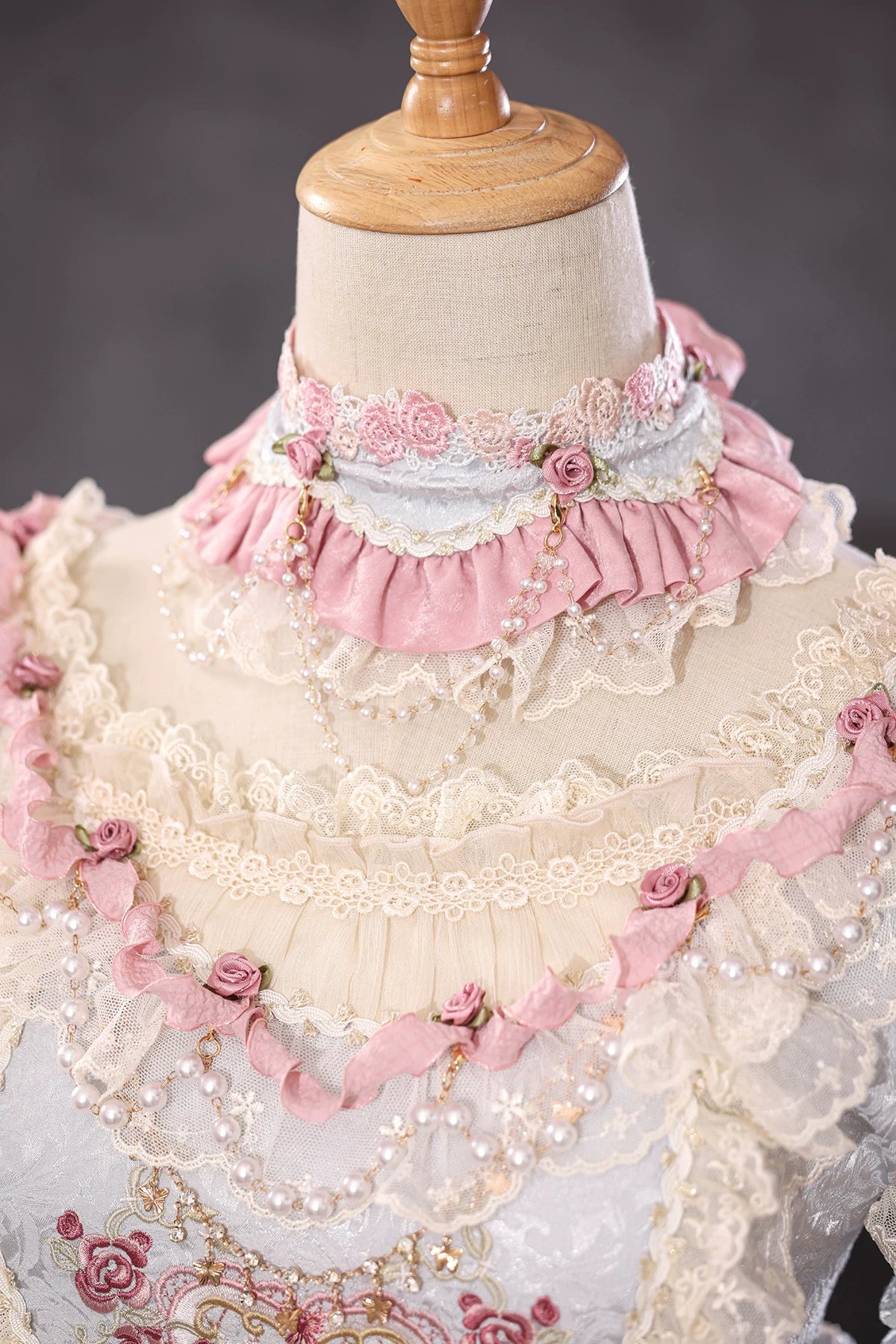 Antique Cake Galactic Melody neck accessory with lace trim by BR Thorn Rose