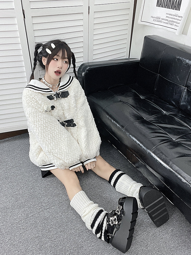 Toe Denim Shoes Puppy Platform Angel Punk Style Round