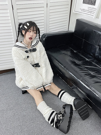 Toe Denim Shoes Puppy Platform Angel Punk Style Round