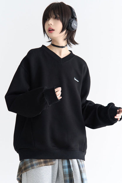 Pullover Letter Patch Casual