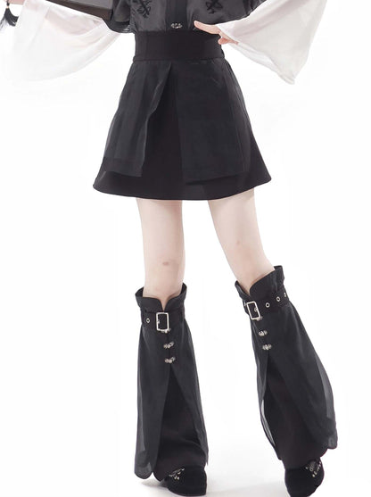 スリムな黒のチャイナスーツ、新しいホワイトデザインのウエスト