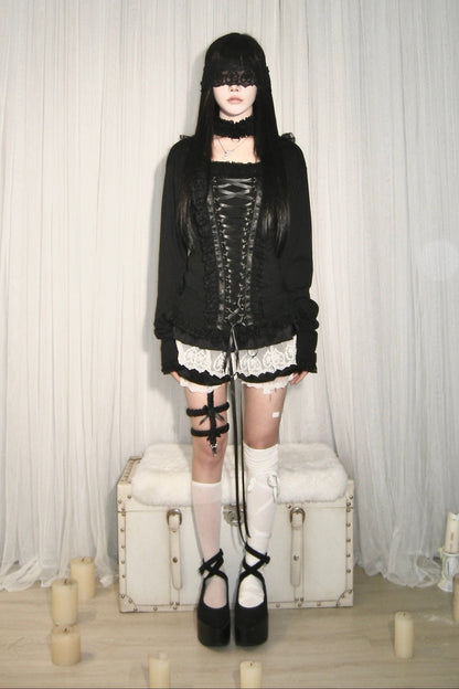 シャツ パンプキン レース ボトム パンツ ベルベット