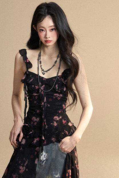 シフォントップ アシンメトリー ワイルドフラワー リザーブス キャミソール