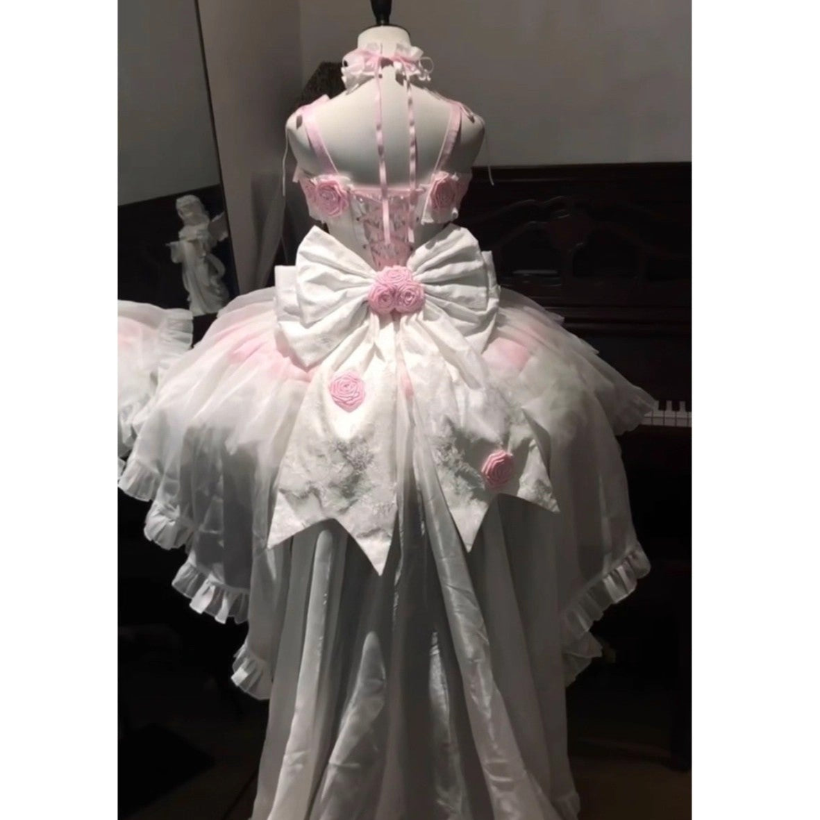 Elegantes rosa-weißes Lolita-Kleid BE007