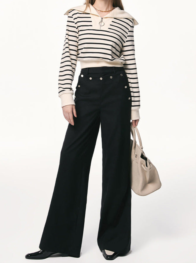 Knopfleiste Hose Faux Design Dasual Button