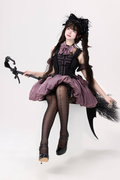 Süßes Hexenkleid Lolita Dark Cat Magical