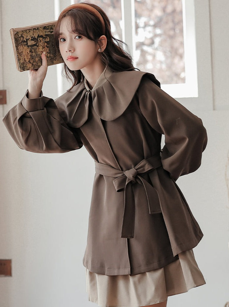 Preppy Coat Cape French Trench Style