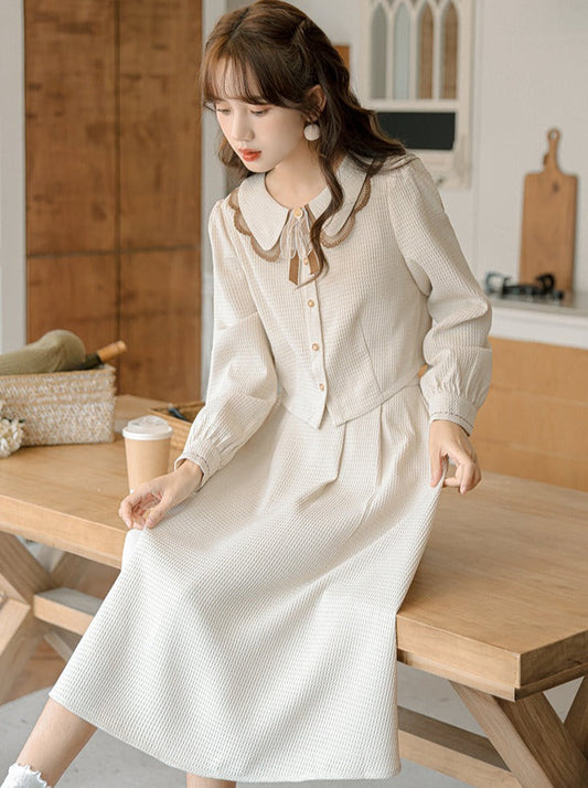 Shirt Ausgestellter Rock Kurz Retro Girly