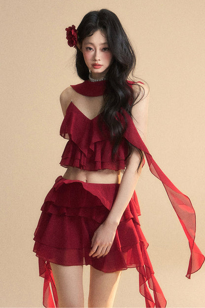 スカート+ショートキャミソール アニメ シフォン