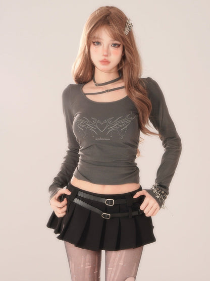 Slim Fire Heart Tops