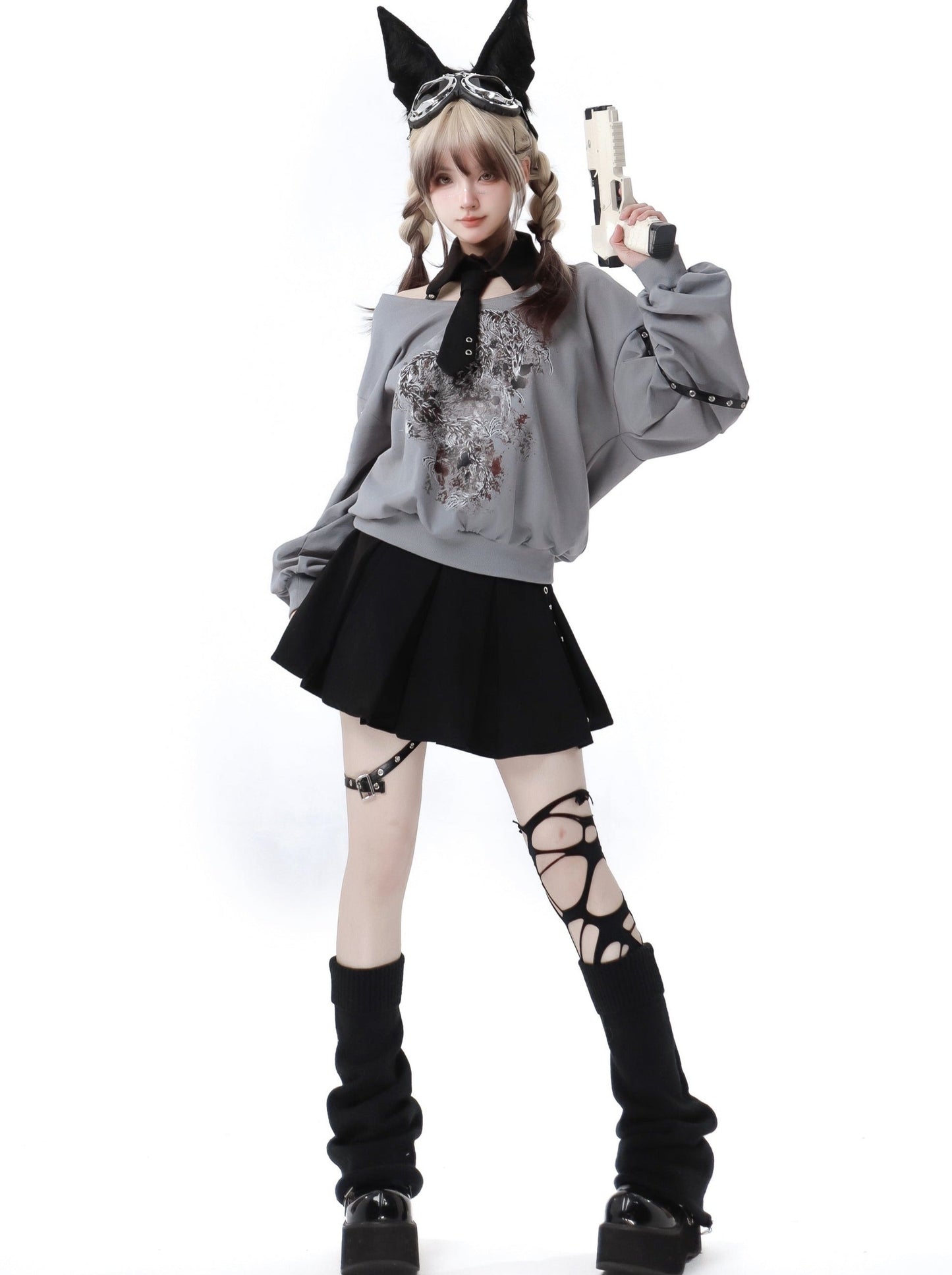 スリーププレス ドラゴン トップス + プリーツスカート