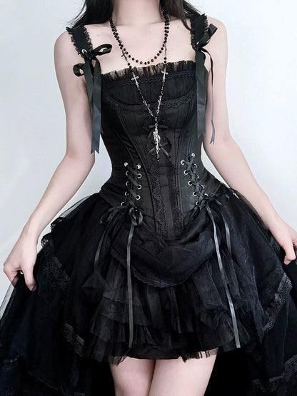 Lolita Hi-Low Princess Evening Dress - Lace-Up Back