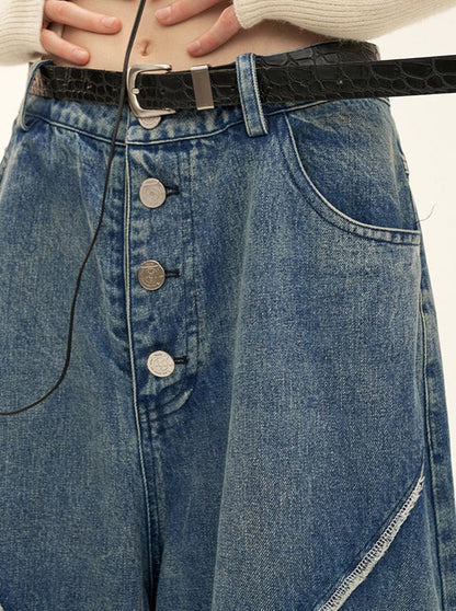 Och Caliper Retro Jeans Button Wash Lässige trendige Hose