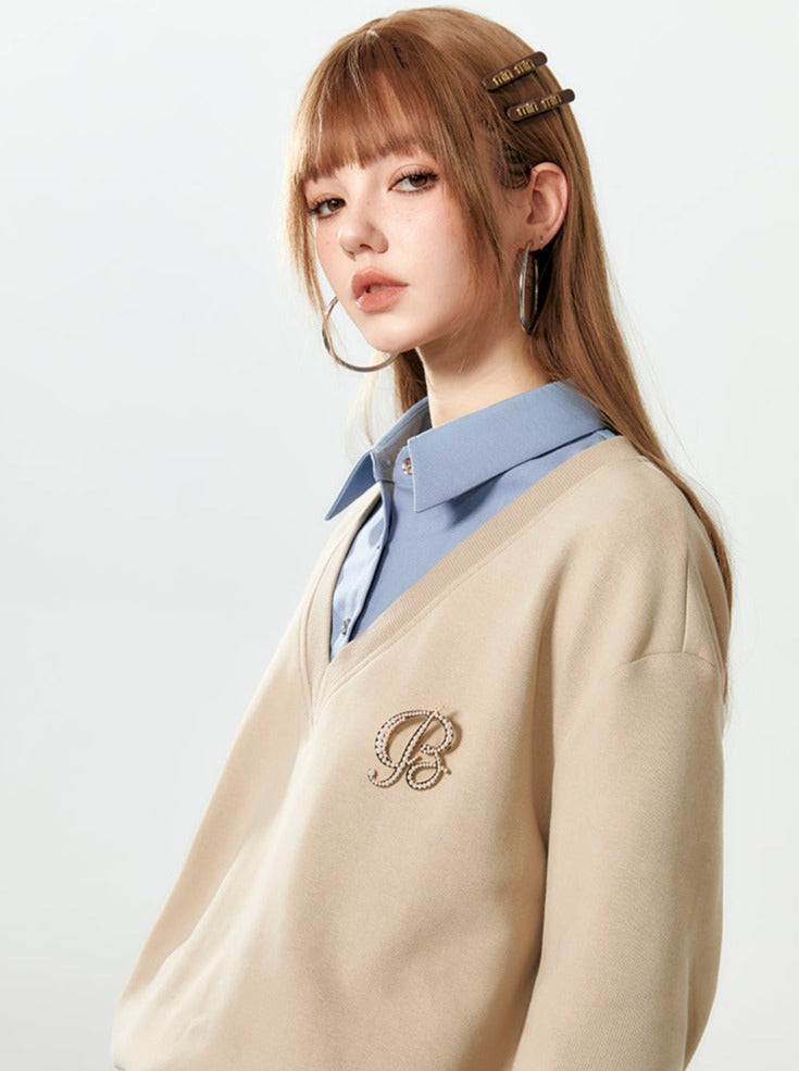 Mint Knit Loose Logo One-Point Cool