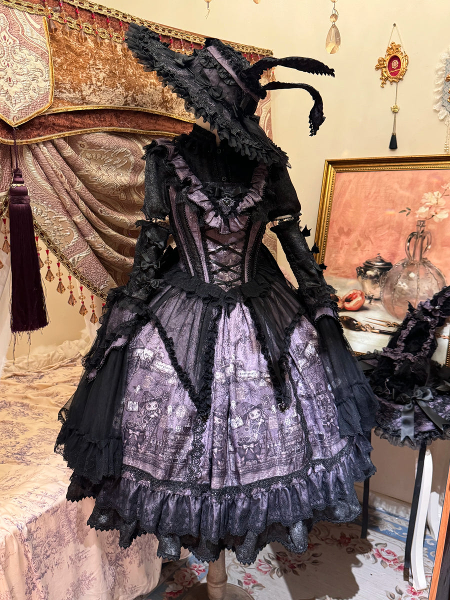 Evil Bunny Witch Gothic Lolita coordinate styled with a witch hat; accessories sold separately