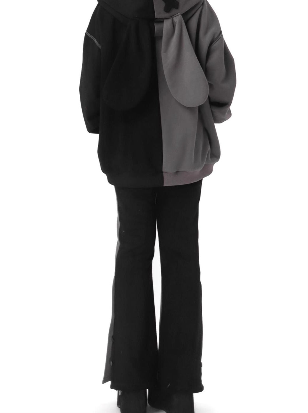 Parker-Hosenrock mit kontrastierendem Reißverschluss und Hasenohren