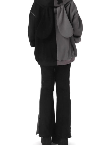 Parker-Hosenrock mit kontrastierendem Reißverschluss und Hasenohren