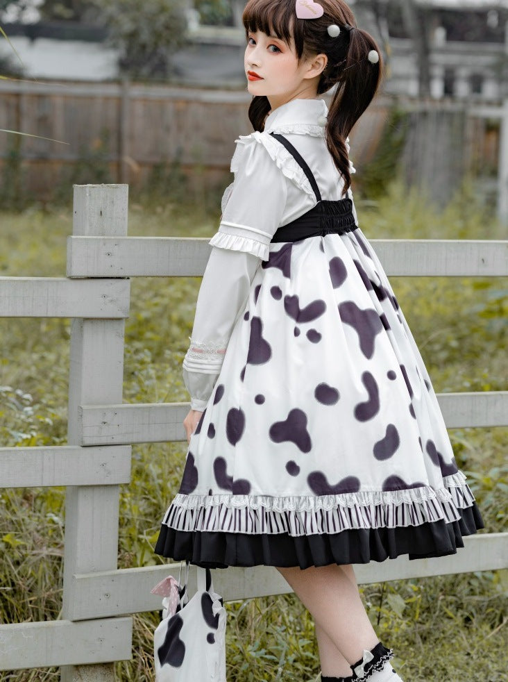 Hosenträger Kuh Bluse Rock Pelz + Mantel