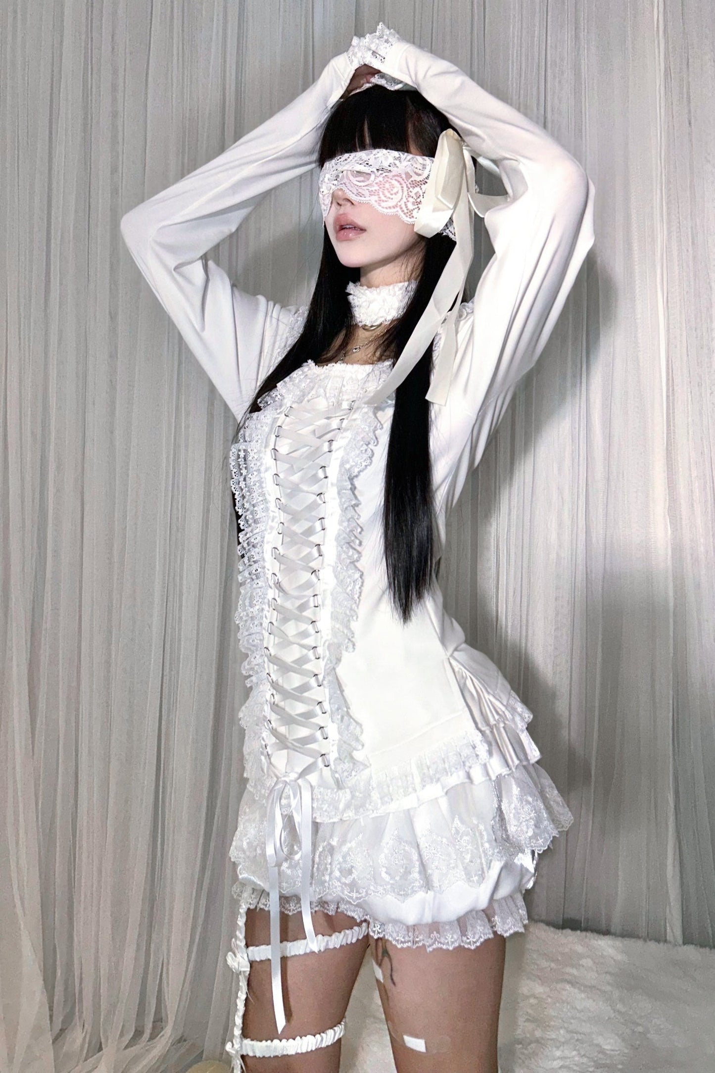 シャツ パンプキン レース ボトム パンツ ベルベット