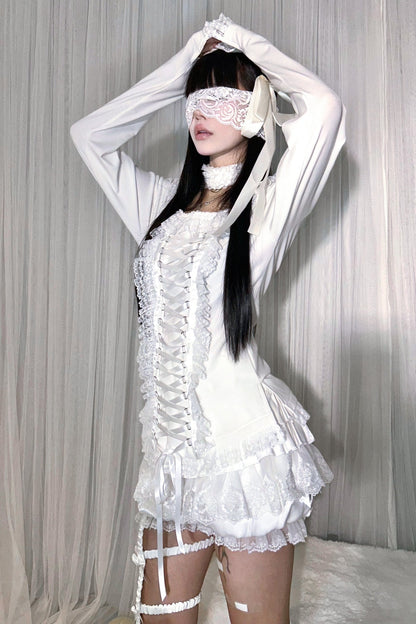 シャツ パンプキン レース ボトム パンツ ベルベット