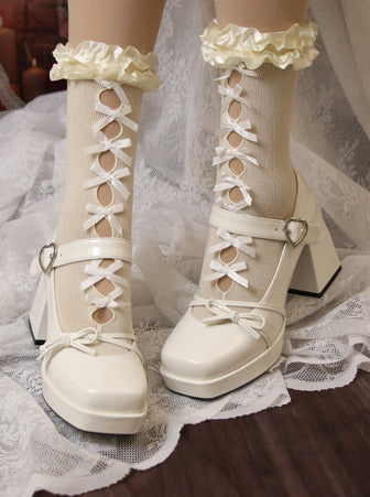 High Mary Elegant Lolita Frunch Toe Heels Jane Square