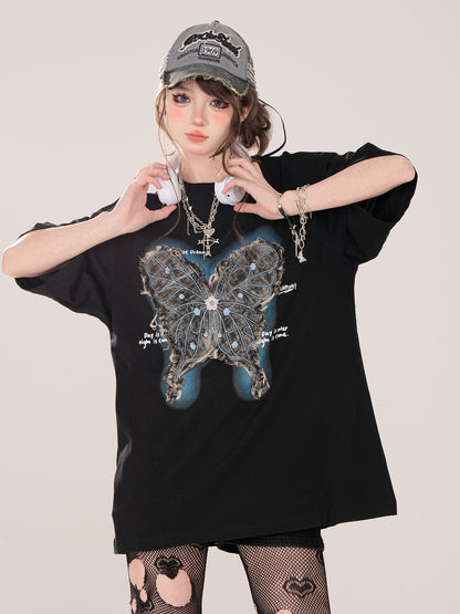 Schmetterling T-Shirt American Loose Street