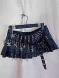 Gothic Lolita Punk PU Ring Skirt