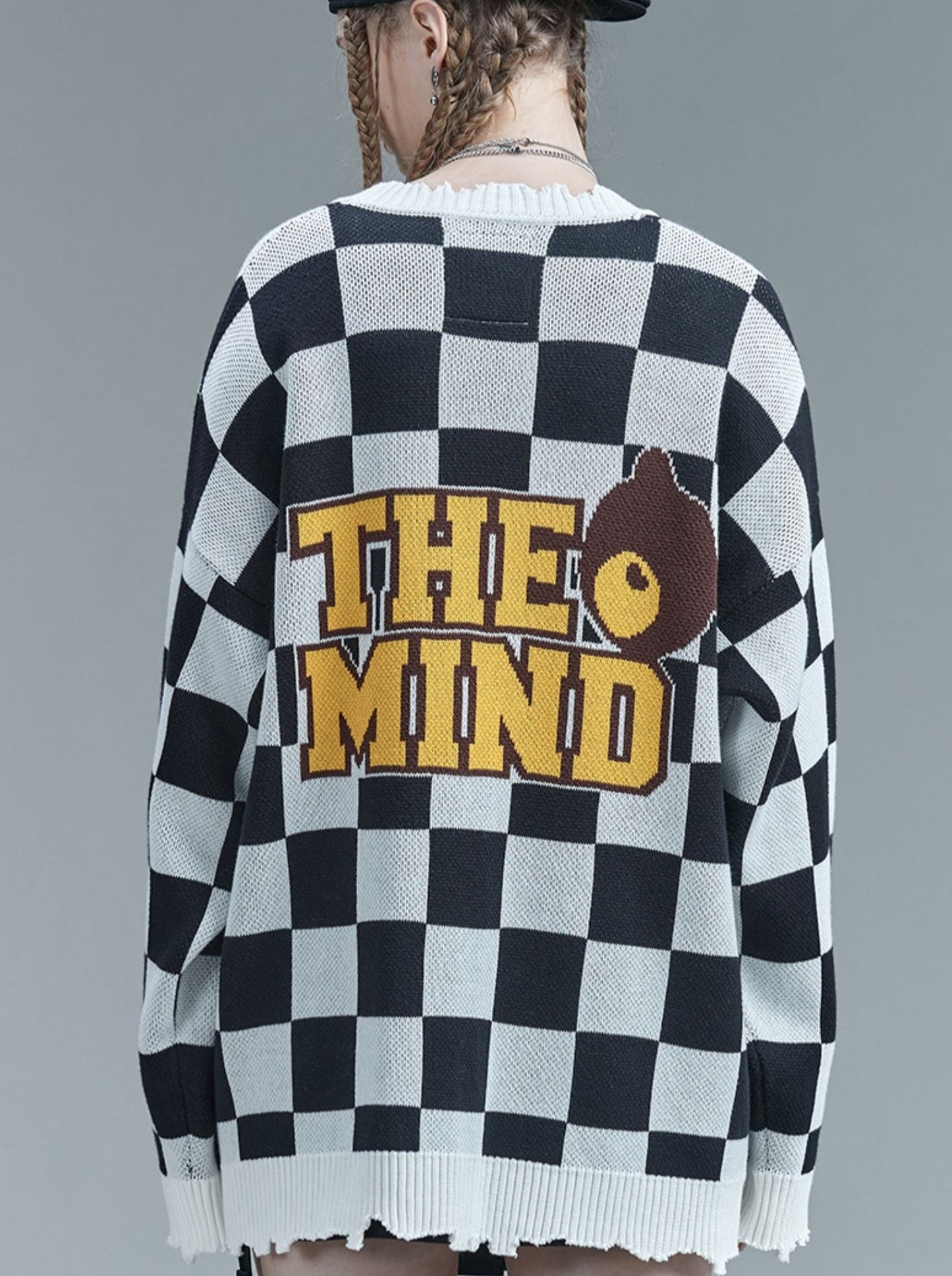 Over Block Cardigan Karo