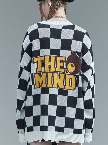 Over Block Cardigan Karo