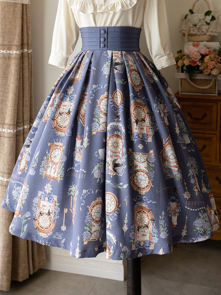 ロリータエコー デイリーエコー セットアップ サスカート エレガン トロクラシカルプリントシャツ エターナル