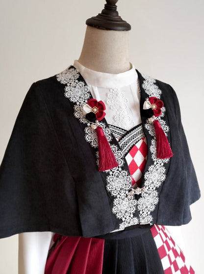 Trompete Pelz Bluse Cape + China Zubehör Quaste Schal Pullover Rock