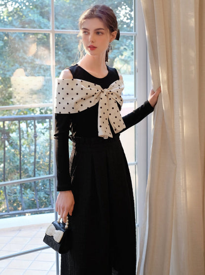 ロングスカート ブラウンボブトップ ドットクイーン+シュガー