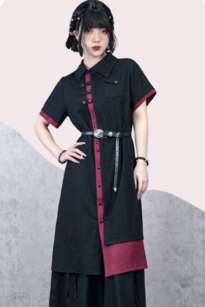 ダークシャツ チャイナドレス カントリー