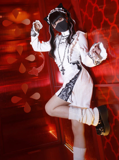 Anzug China Maid Angel Sportswear Rüschen Aqua Schürze Nachbarschaft