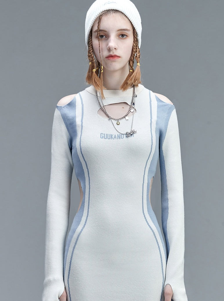 スポーティなタイトドレスのスプライシング