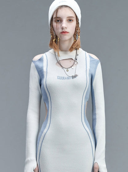 スポーティなタイトドレスのスプライシング