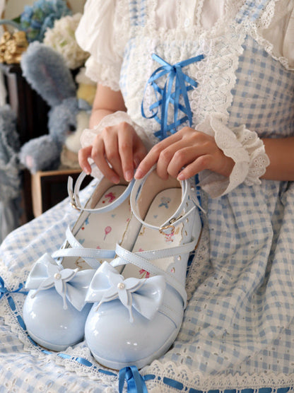 Shoes Mid Round Elegant Lolita Toe Heel Ribbon Sweet