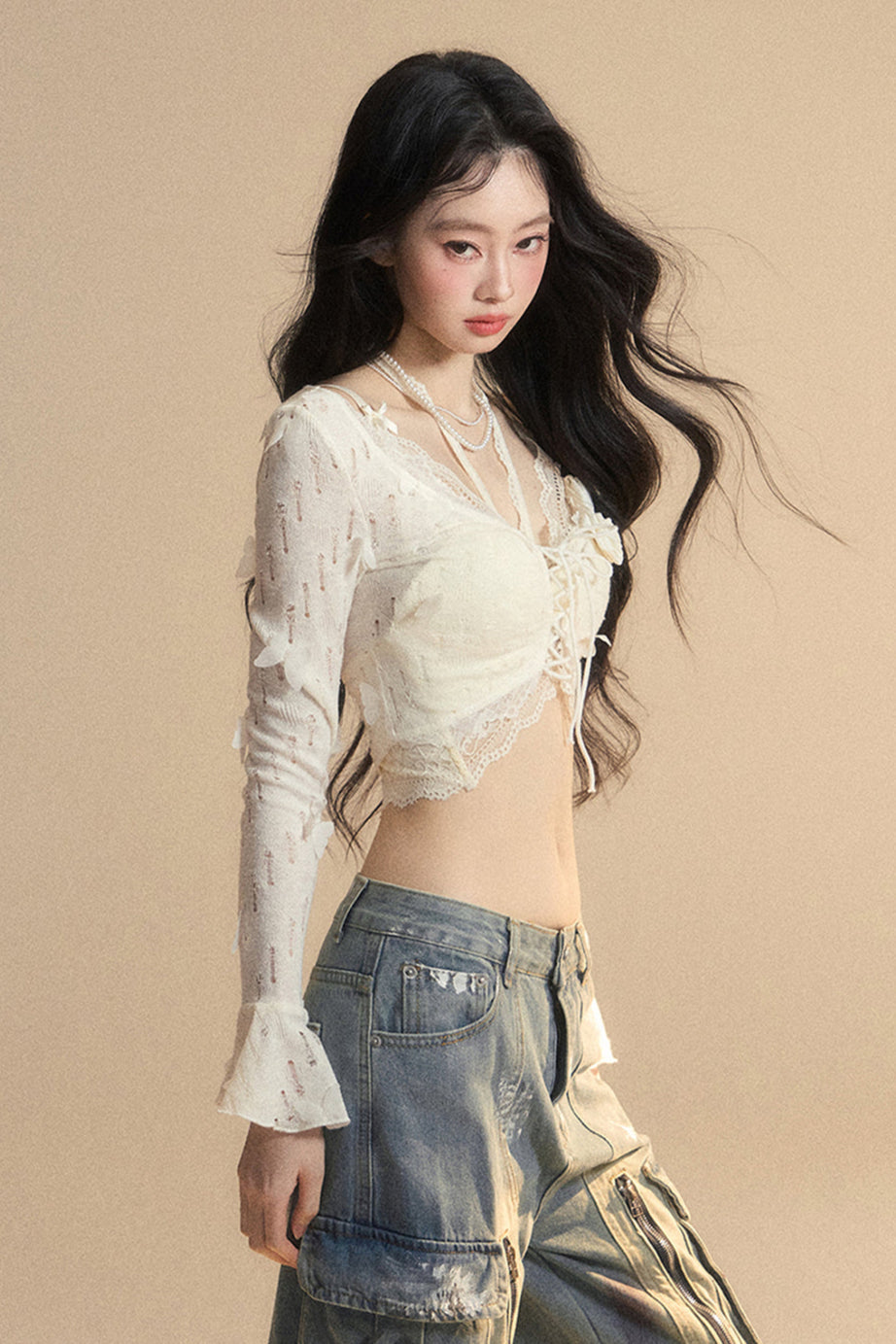 kurzer Cardigan Rail innen + Neckholder