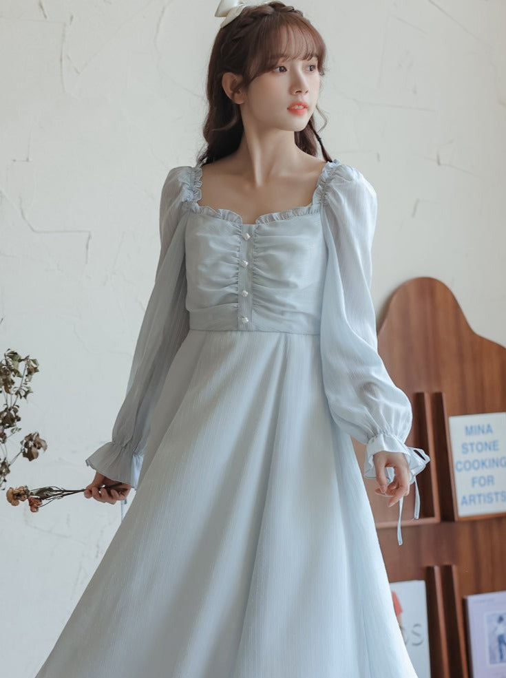 Fairy Style Dress Collar French Gentle Square