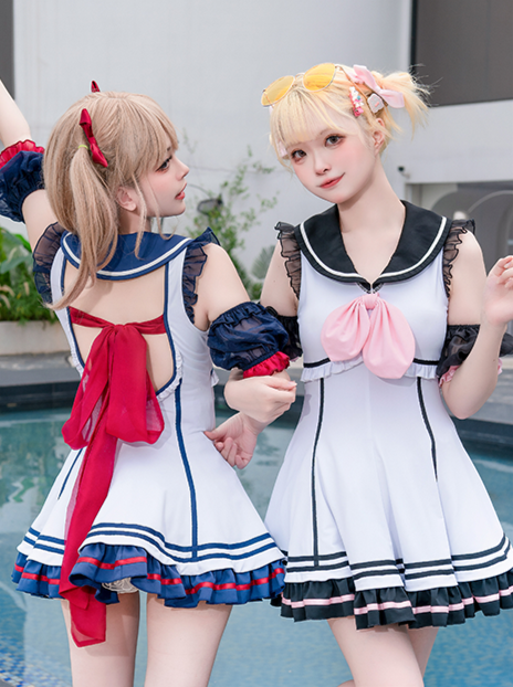 Dress Swimsuit Sailor Frilled Lolita Marine