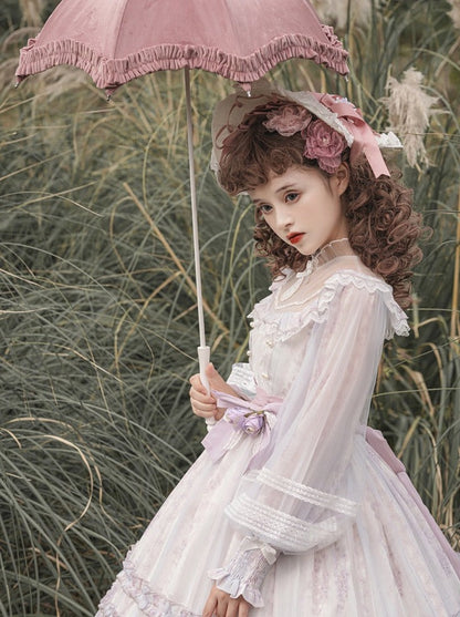 Elegant Chiffon Dress Sheer Lolita