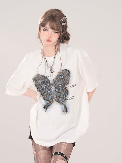 Schmetterling T-Shirt American Loose Street