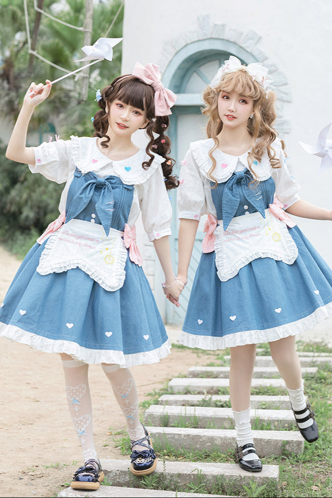 + デニムエプロン ロリータインナーウェア ジャンパースカート ライトドール 生