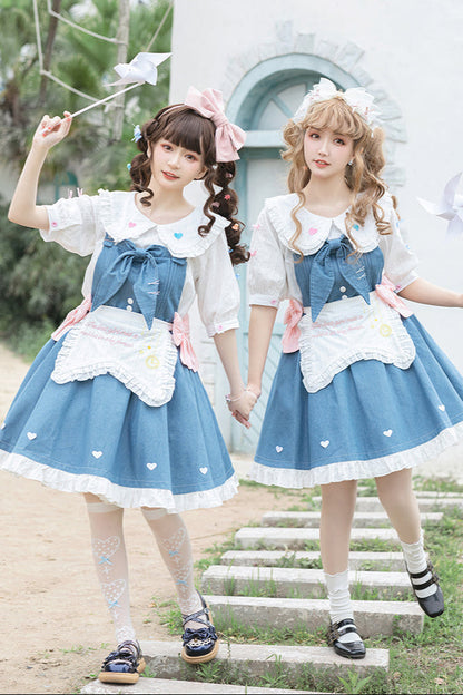 + デニムエプロン ロリータインナーウェア ジャンパースカート ライトドール 生