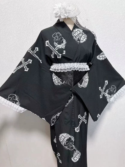 Japanese Yukata Dress – Butterfly Print Kimono Robe