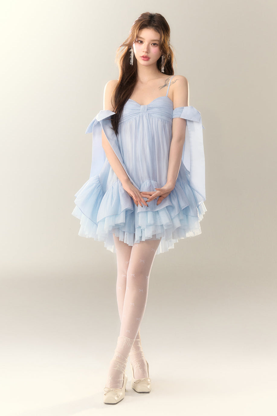 Perlensaum-Sohlenkleid Sweet Cami Salt Sea